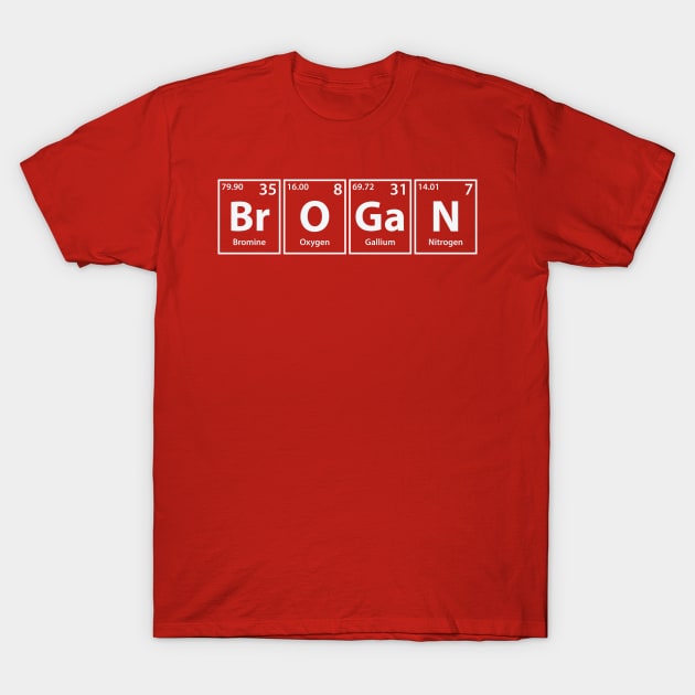 Brogan (Br-O-Ga-N) Periodic Elements Spelling T-Shirt by cerebrands